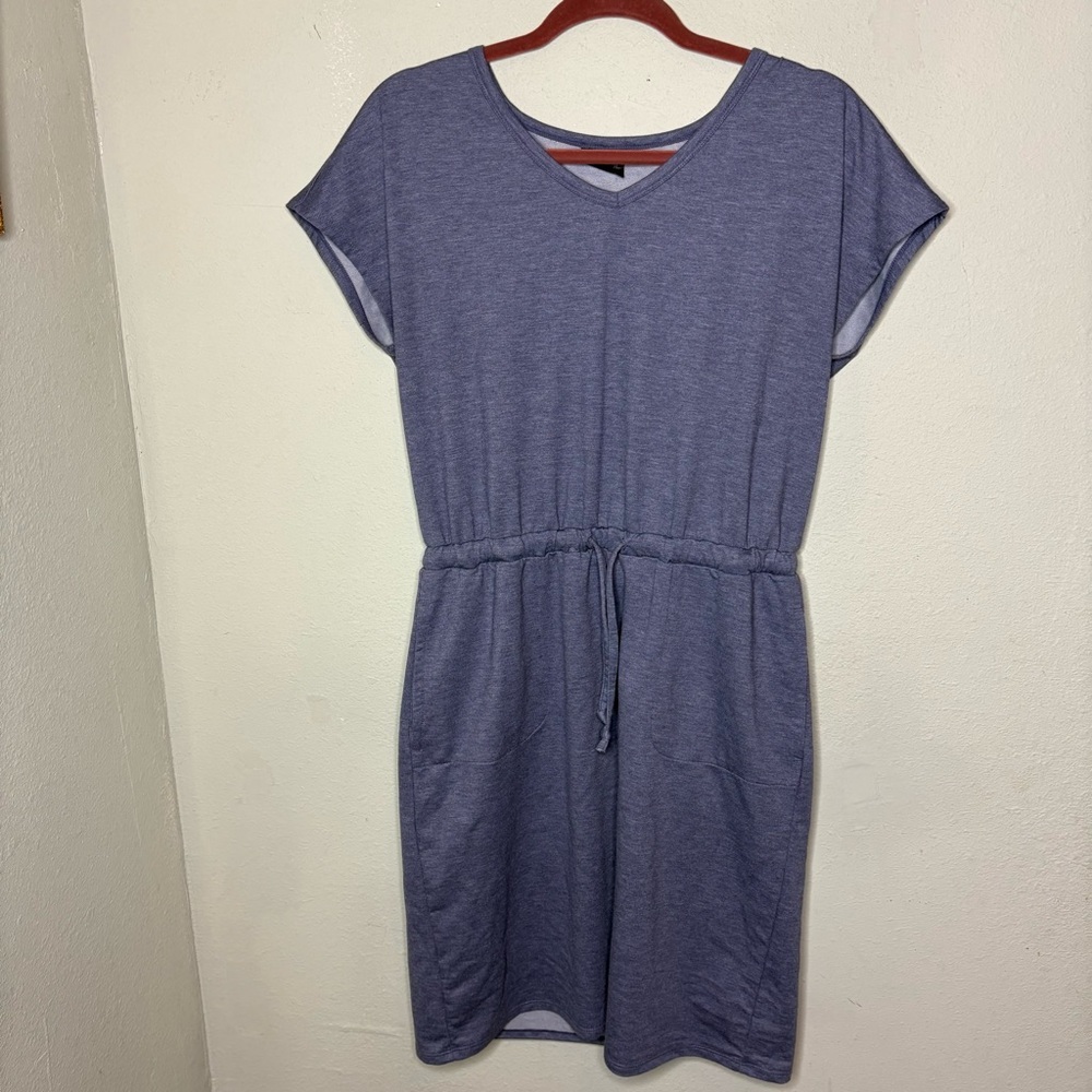 Casual Blue V-Neck Dress Size Small